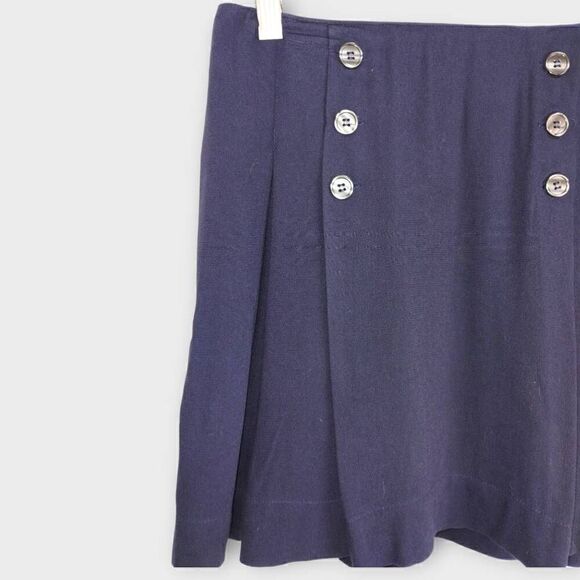 FREE PEOPLE Womens Skirt Sz 4 Lovers Lane Indigo Navy‎ Blue Pleated Mini - Picture 9 of 13
